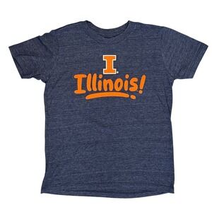 Blue 84 Illinois T-Shirt Kids Small Navy Blue Tri-blend Graphic Tee **NEW**